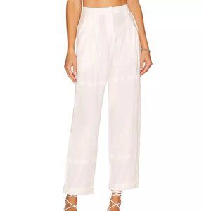 Just Bee Queen | Kai Linen Blend Wide Leg Pant in Ivory